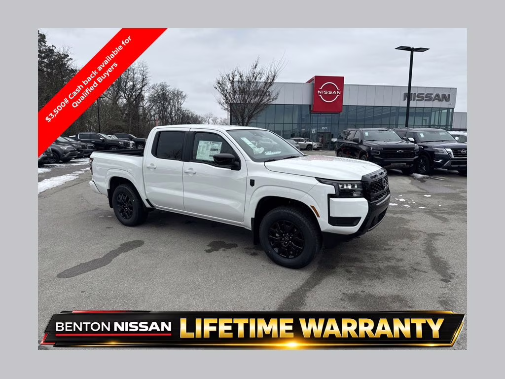 2026 Glacier White Nissan Frontier SV 4X4 Truck