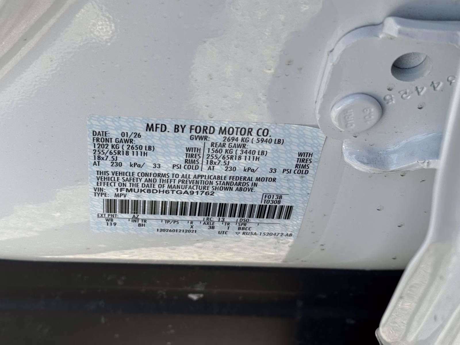 2026 Star White Metallic Tri-Coat Ford Explorer Active w/100A Pkg 4WD 4X4 SUV