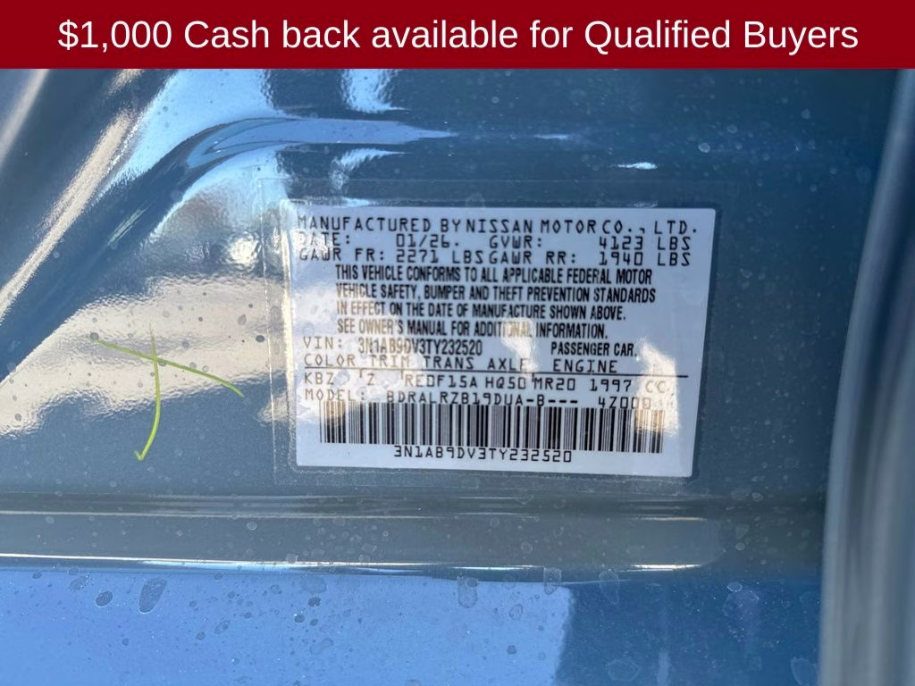 2026 Atlantic Gray Metallic Nissan Sentra SR FWD Sedan
