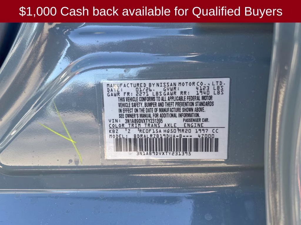 2026 Atlantic Gray Metallic Nissan Sentra SR FWD Sedan