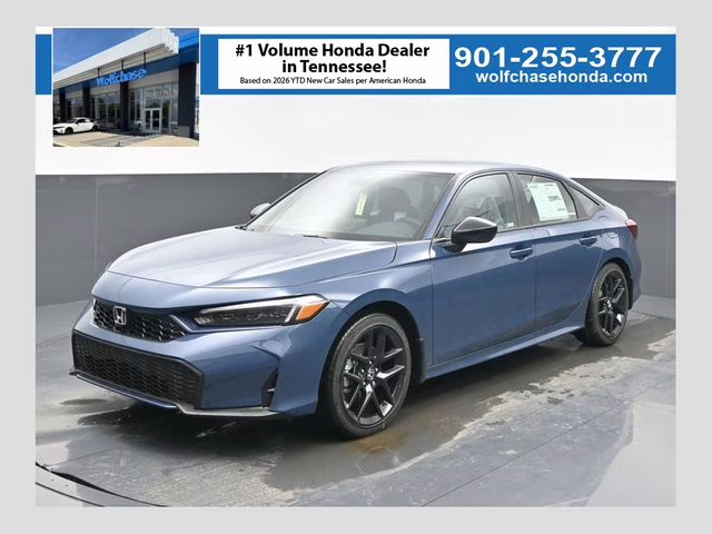 2026 Blue Lagoon Pearl Honda Civic Hybrid Sport FWD Sedan