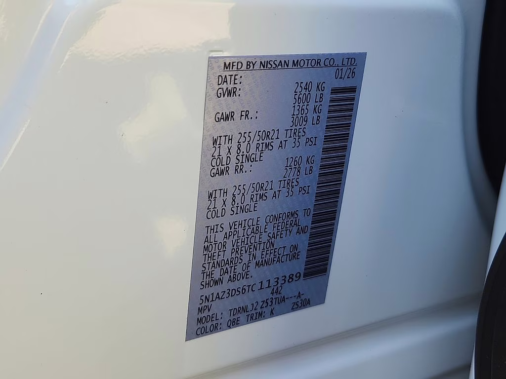 2026 Everest White Pearl Tricoat Nissan Murano Platinum AWD SUV