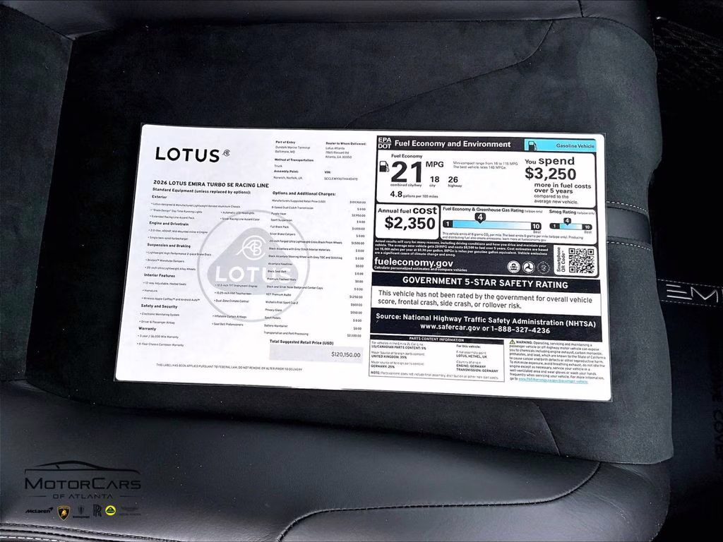 2026 Purple Haze Lotus Emira Turbo SE Racing Line RWD Coupe