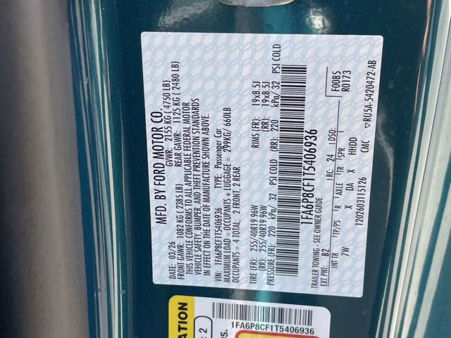 2026 Adriatic Blue Metallic Ford Mustang GT RWD Coupe