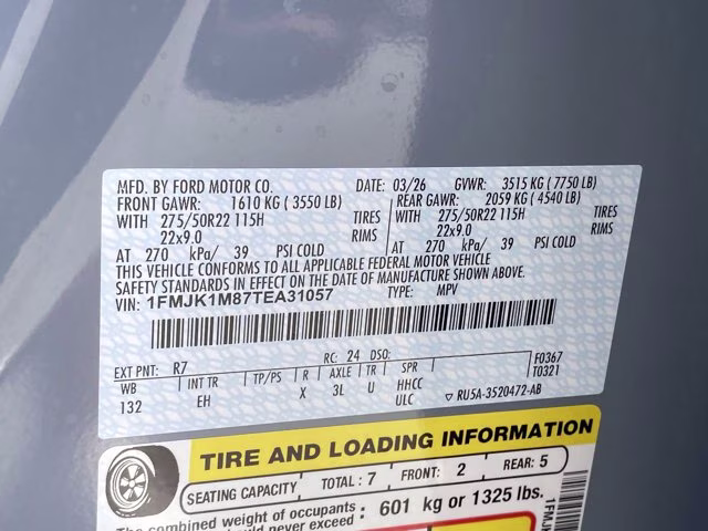 2026 Glacier Gray Metallic Tri-Coat Ford Expedition Max Platinum 4X4 SUV