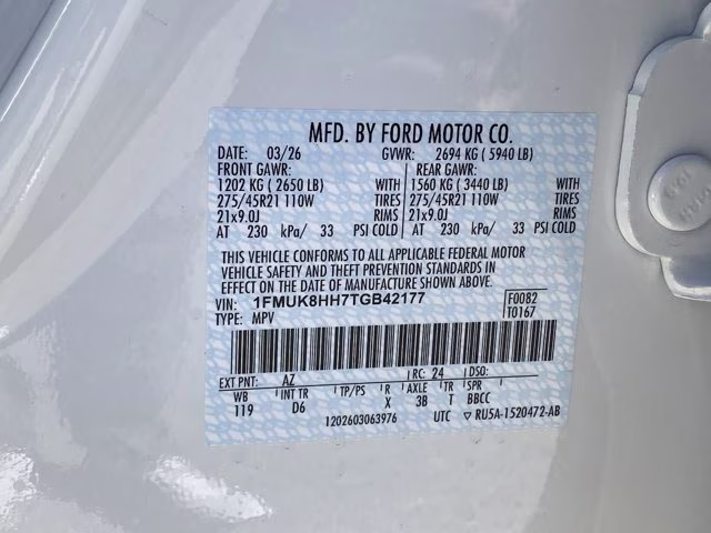 2026 Star White Metallic Tri-Coat Ford Explorer Platinum 4X4 SUV