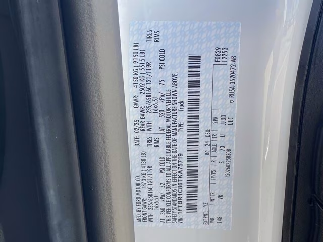 2026 Oxford White Ford Transit Cargo Van RWD Van