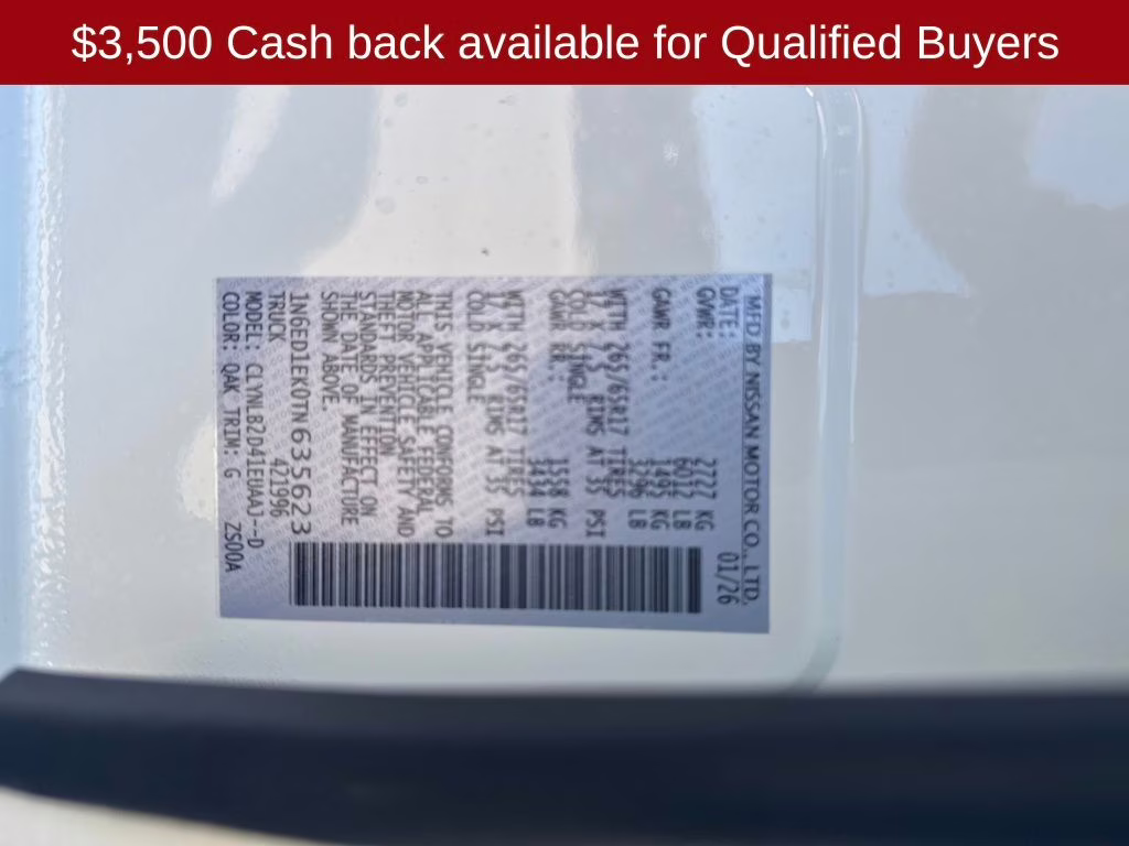 2026 Glacier White Nissan Frontier SV 4X4 Truck