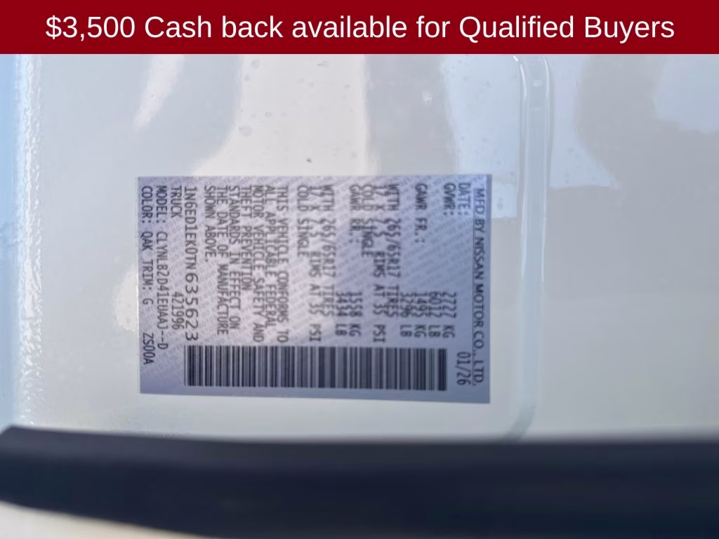 2026 Glacier White Nissan Frontier SV 4X4 Truck