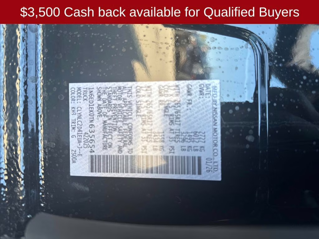 2026 Super Black Nissan Frontier SV 4X4 Truck