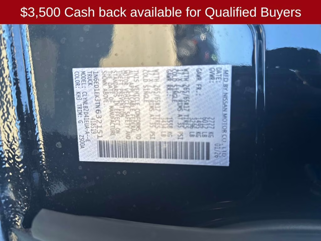 2026 Super Black Nissan Frontier SV 4X4 Truck