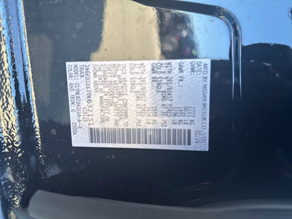2026 Super Black Nissan Frontier SV 4X4 Truck