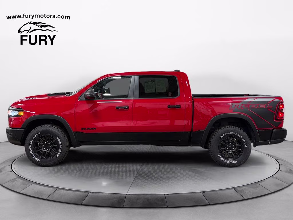 2025 Flame Red Clearcoat Ram 1500 Rebel 3.0 Hurricane Twin Turbo 4X4 Truck