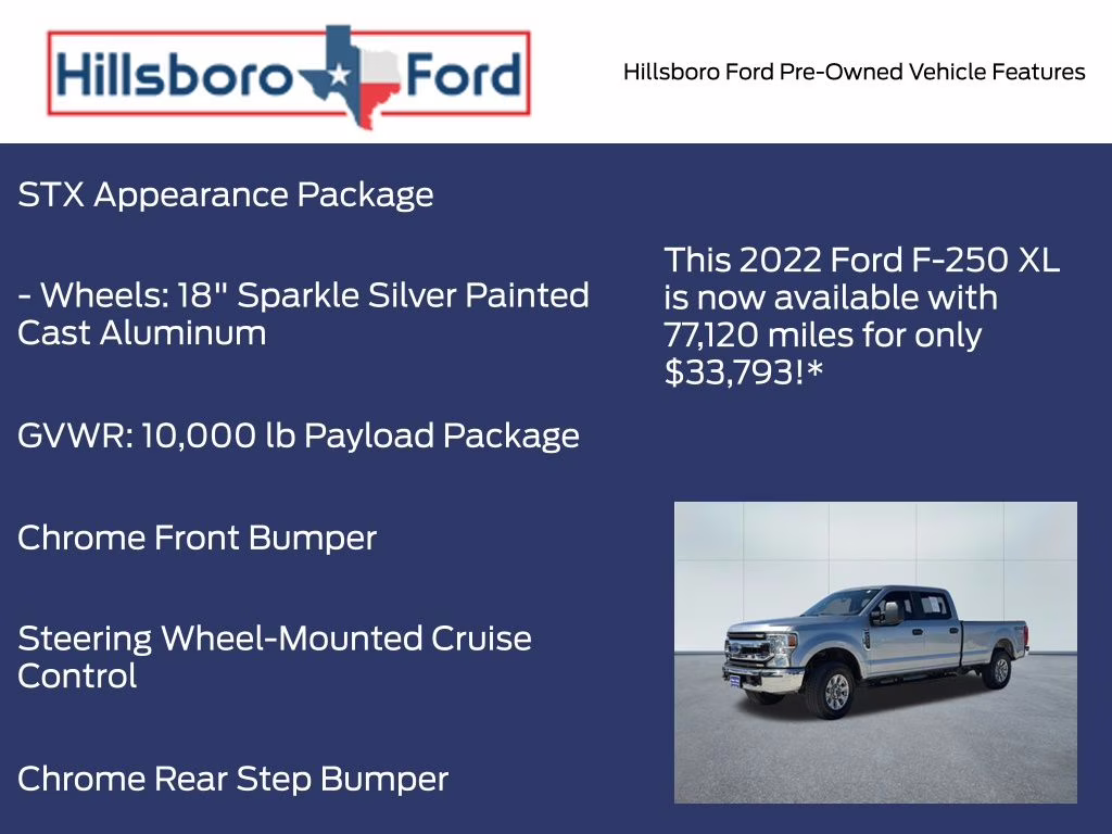 2022 Iconic Silver Metallic Ford Super Duty F-250 SRW XL 4X4 Truck