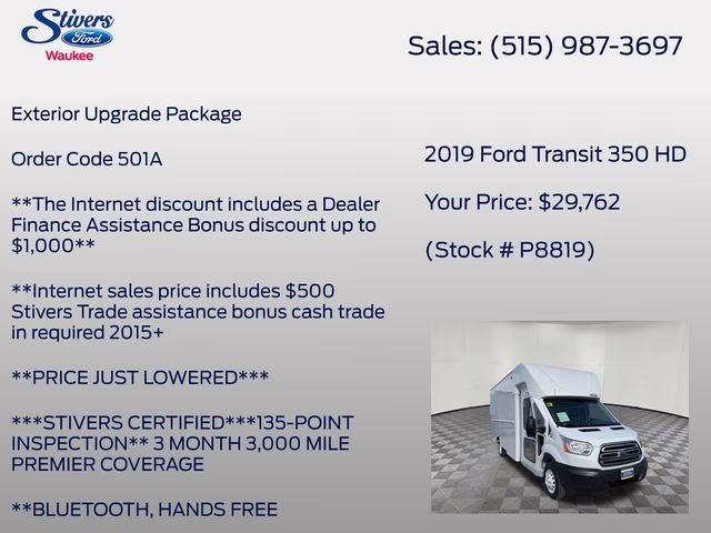 2019 Oxford White Ford Transit-350 Base RWD Truck