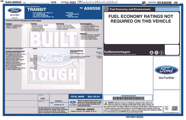 2019 Oxford White Ford Transit-350 Base RWD Truck