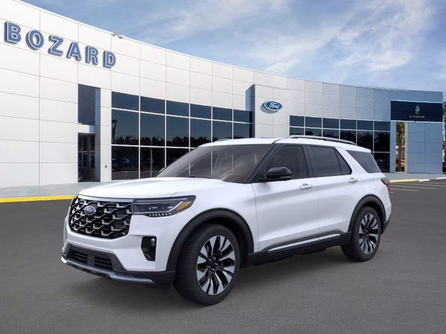 2026 Star White Metallic Tri-Coat Ford Explorer Platinum 4X4 SUV