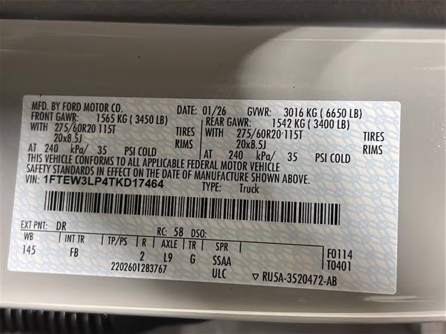 2026 Avalanche Ford F-150 XLT Black Appearance Plus 4X4 Truck