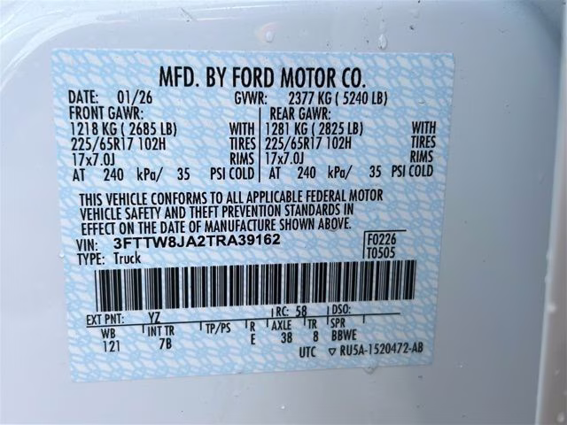 2026 Oxford White Ford Maverick XLT AWD Truck