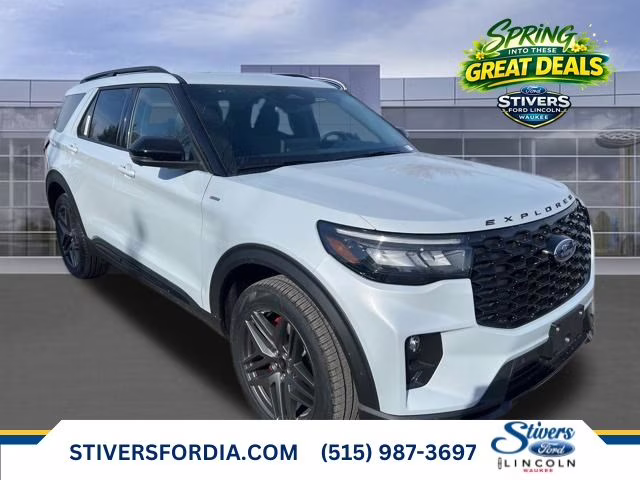 2026 Space White Metallic Ford Explorer ST-Line 4X4 SUV