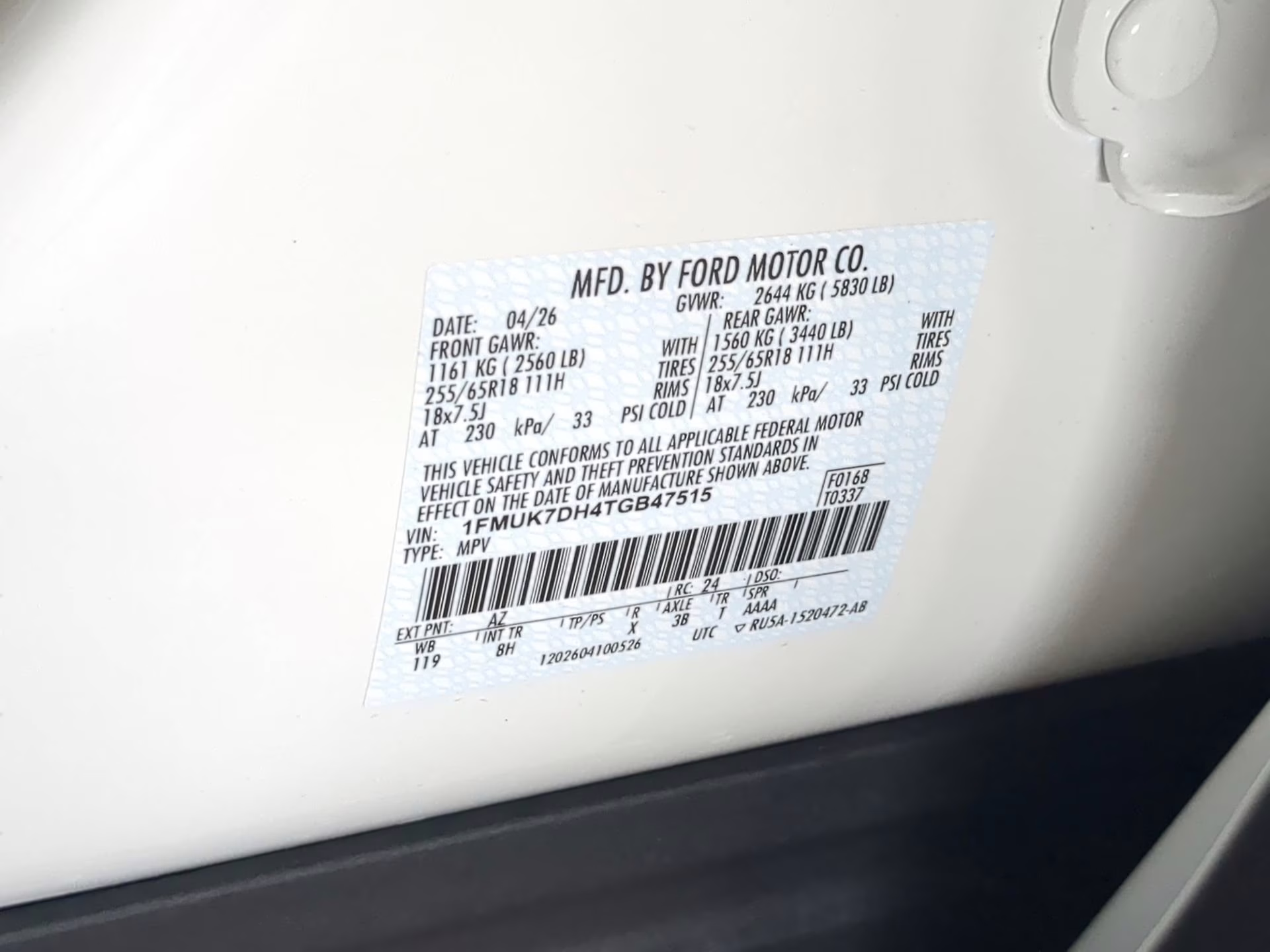 2026 Star White Metallic Tri-Coat Ford Explorer Active w/100A Pkg RWD SUV