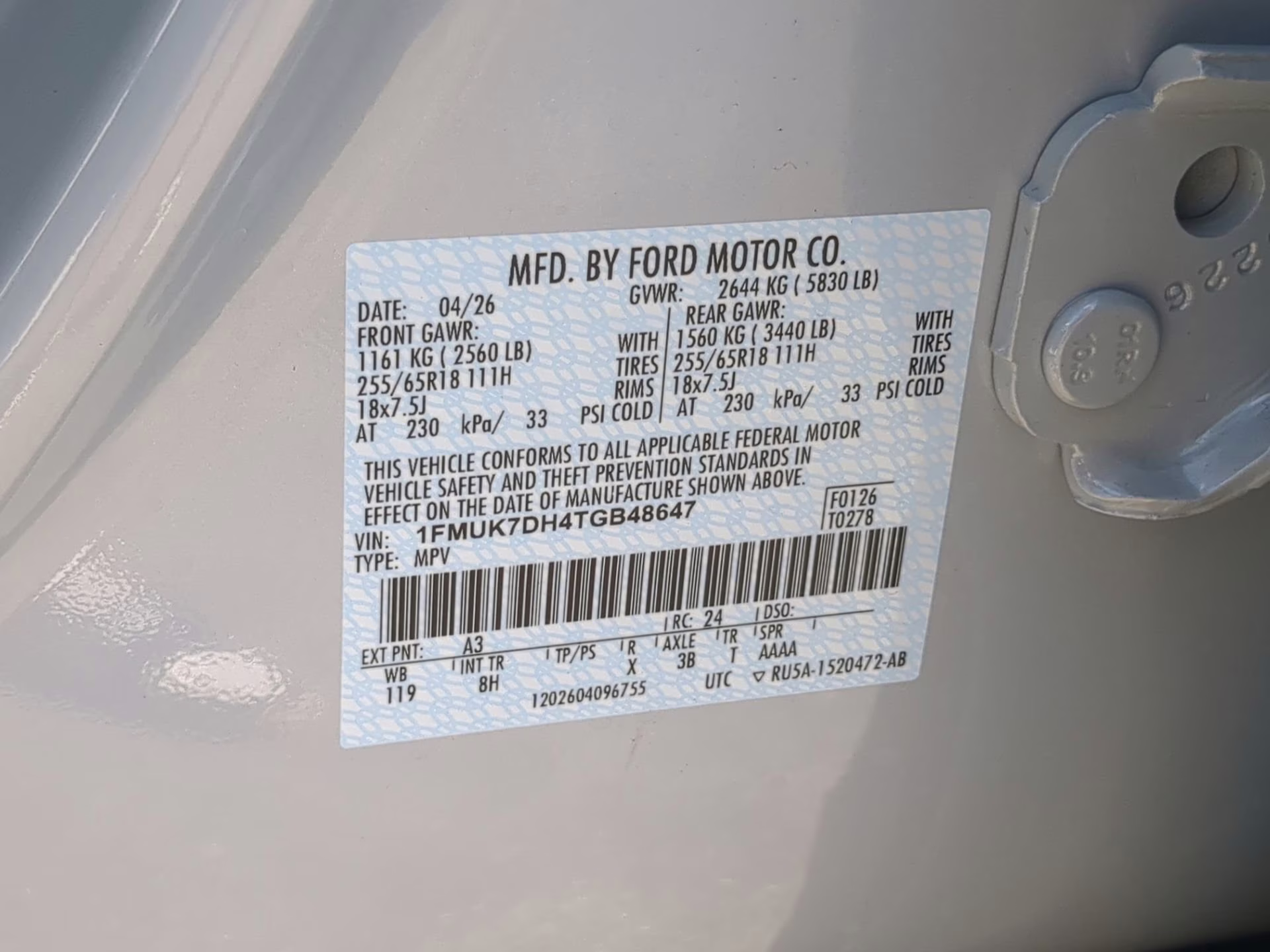 2026 Space White Metallic Ford Explorer Active RWD SUV