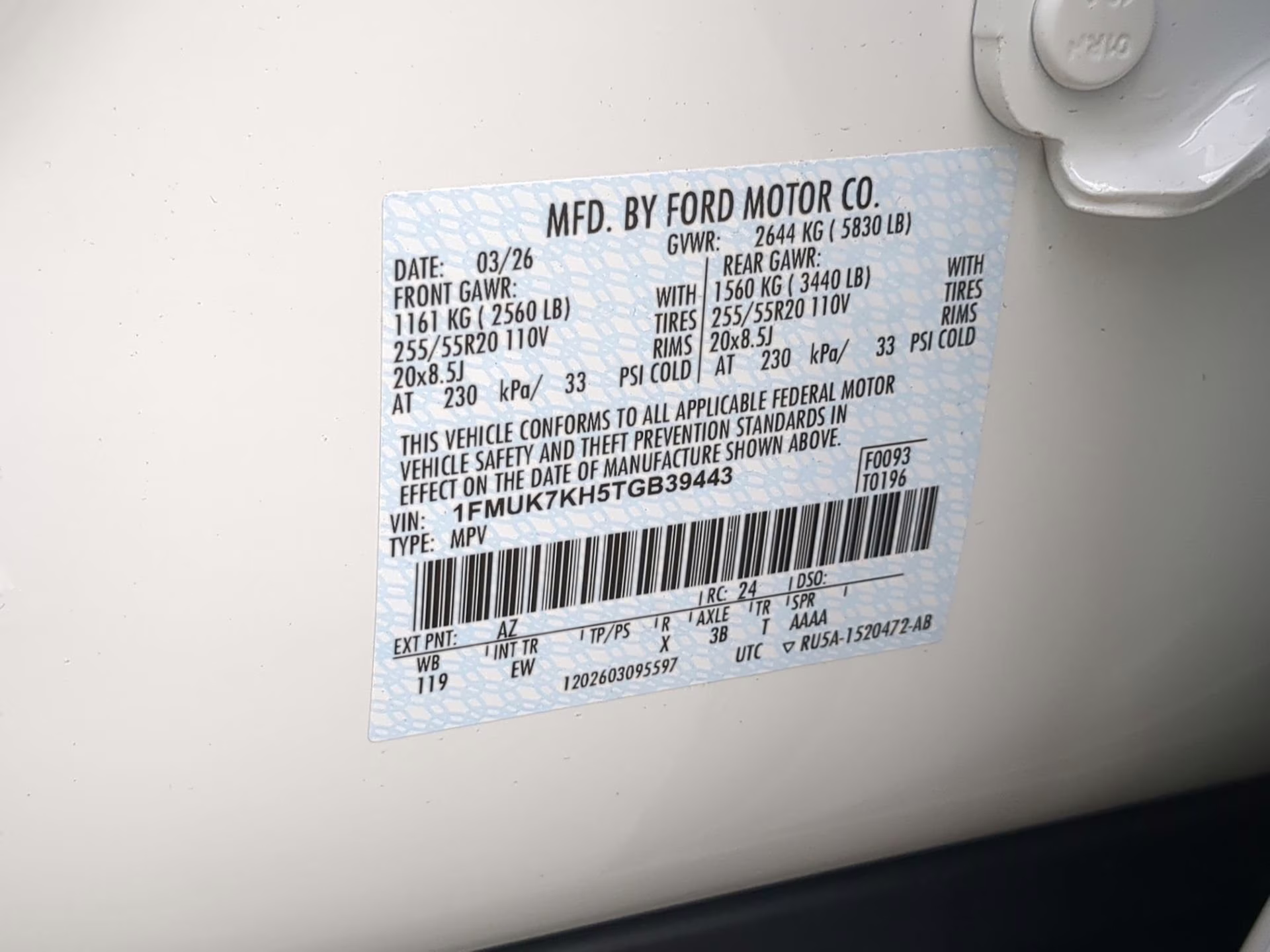 2026 Star White Metallic Tri-Coat Ford Explorer ST-Line RWD SUV