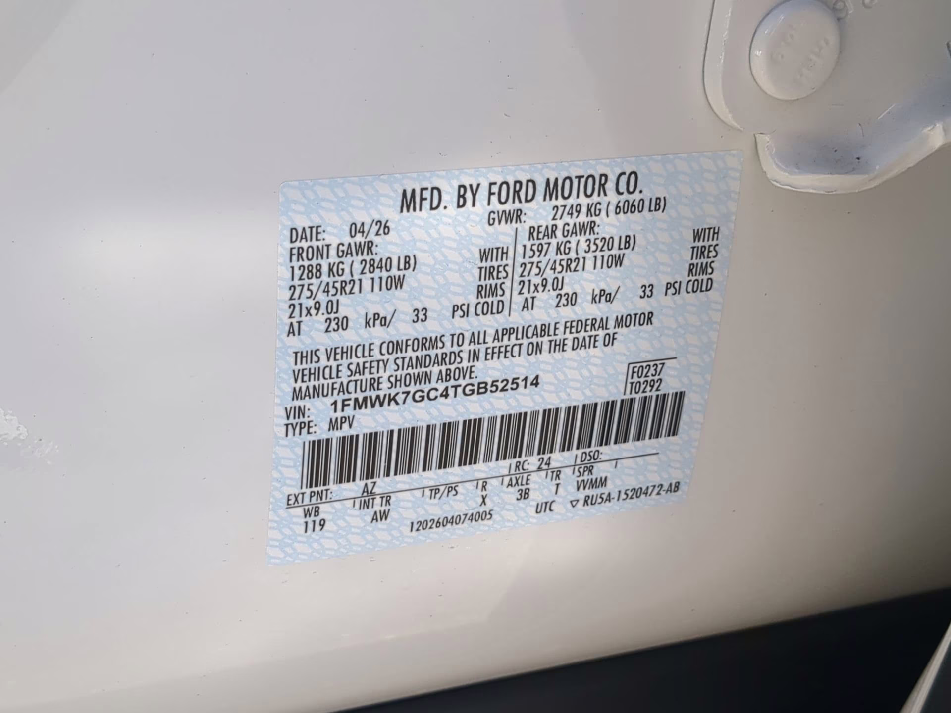 2026 Star White Metallic Tri-Coat Ford Explorer ST RWD SUV