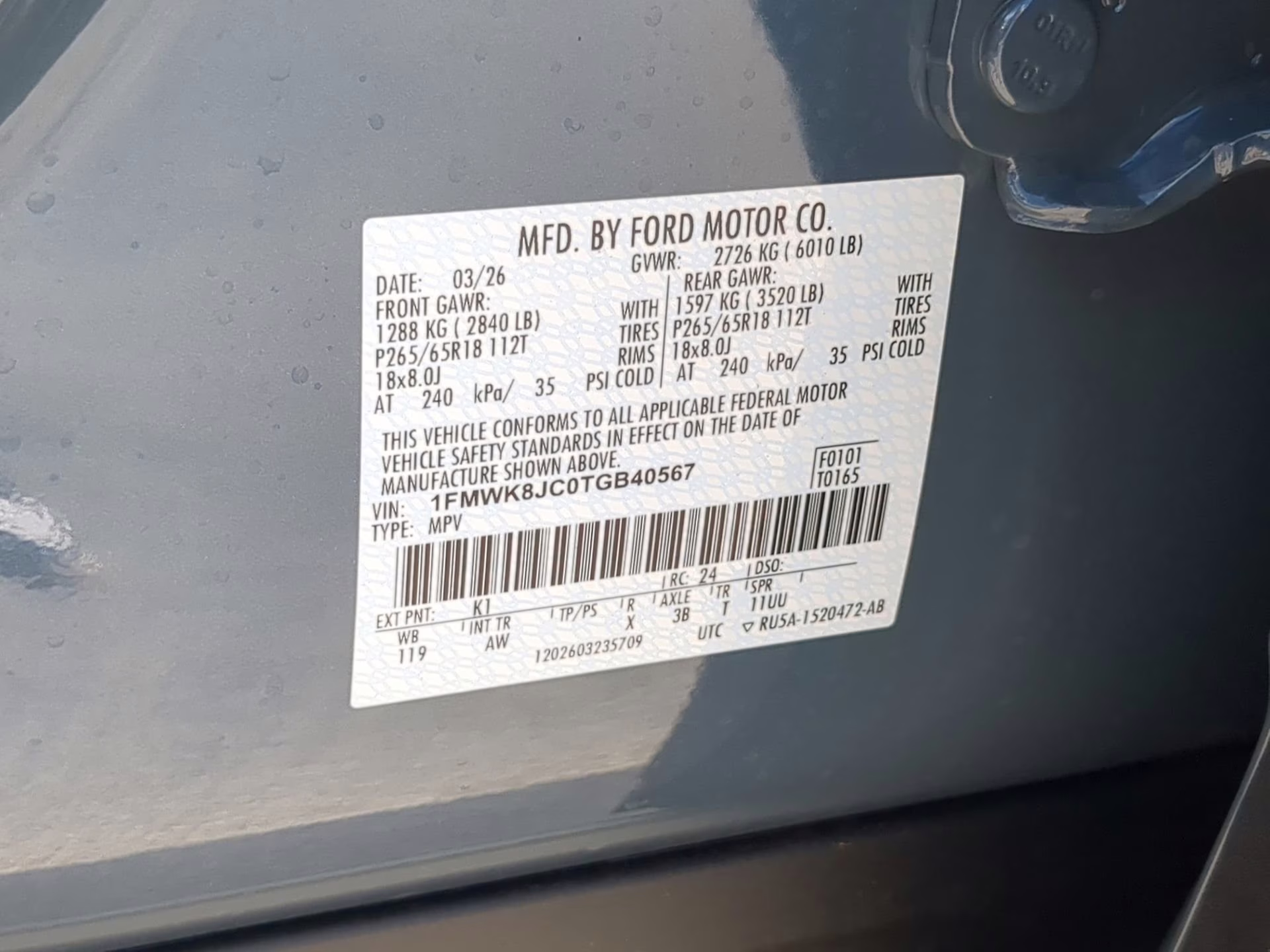 2026 Vapor Blue Metallic Ford Explorer Tremor 4X4 SUV