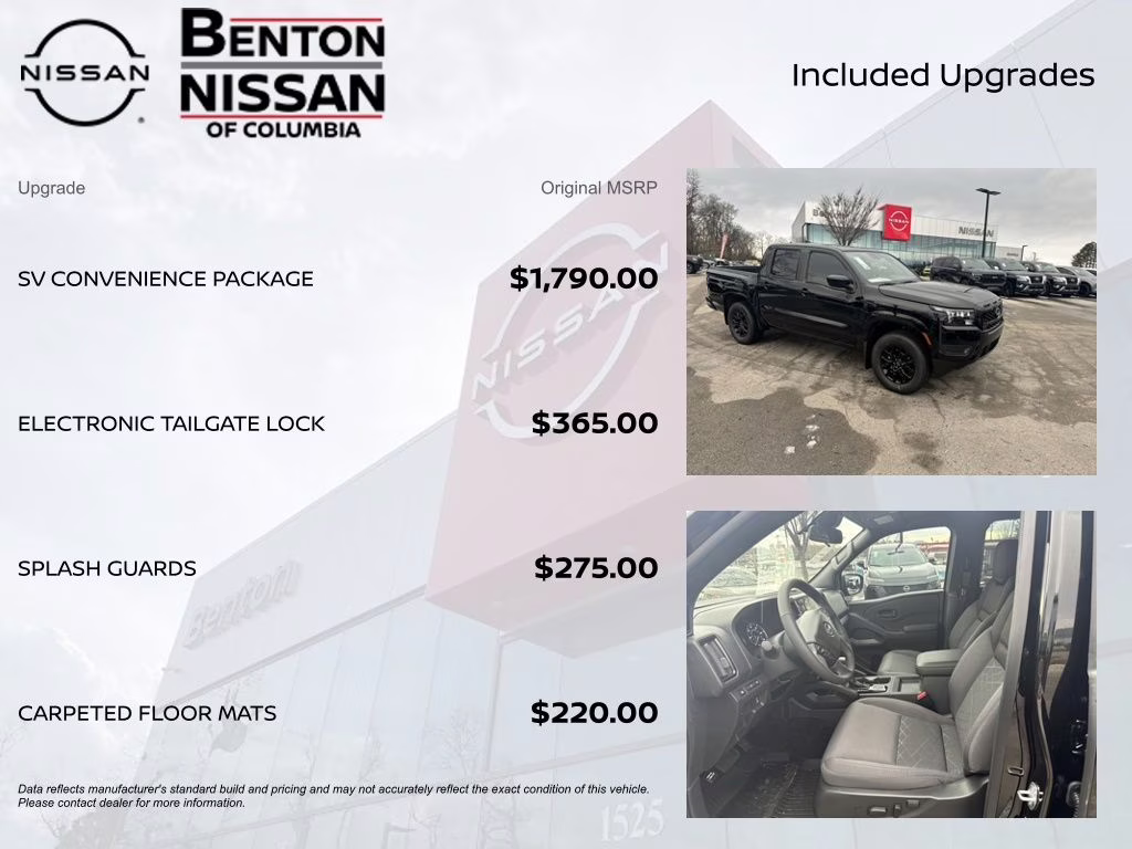 2026 Super Black Nissan Frontier SV 4X4 Truck