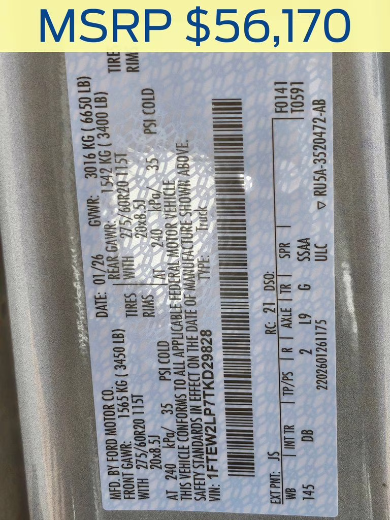 2026 Iconic Silver Metallic Ford F-150 STX 4X4 Truck