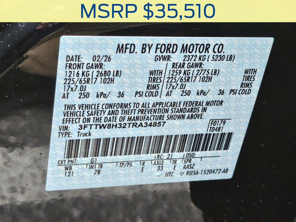 2026 Shadow Black Ford Maverick XLT FWD Truck