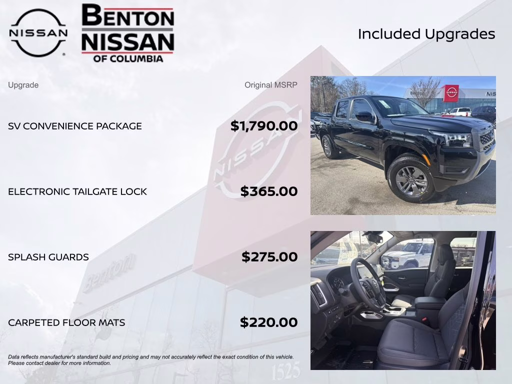 2026 Super Black Nissan Frontier SV 4X4 Truck