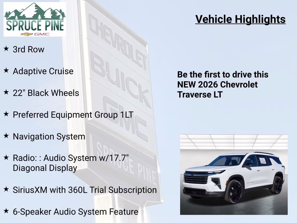 2026 Summit White Chevrolet Traverse LT FWD SUV
