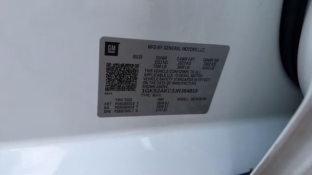 2018 Summit White GMC Yukon SLE 4X4 SUV