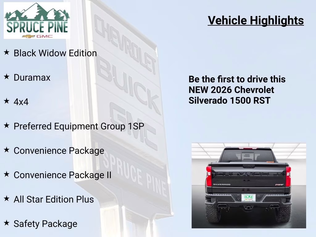 2026 Black Chevrolet Silverado 1500 RST 4X4 Truck