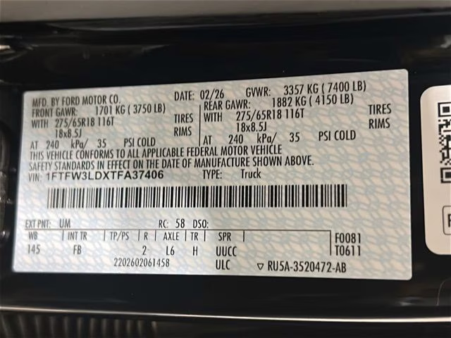 2026 Agate Black Metallic Ford F-150 XLT Black Appearance 4X4 Truck