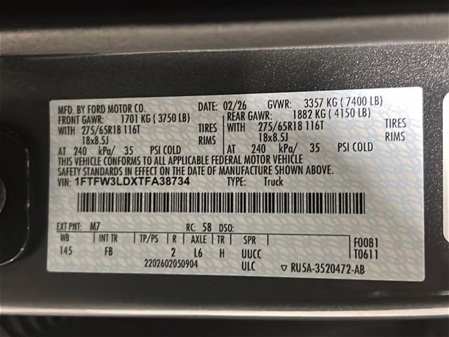 2026 Carbonized Gray Metallic Ford F-150 XLT Black Appearance 4X4 Truck