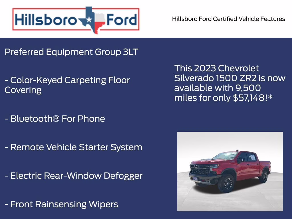 2023 Red Hot Chevrolet Silverado 1500 ZR2 4X4 Truck