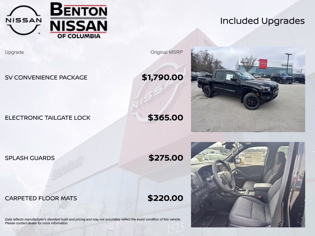 2026 Super Black Nissan Frontier SV 4X4 Truck