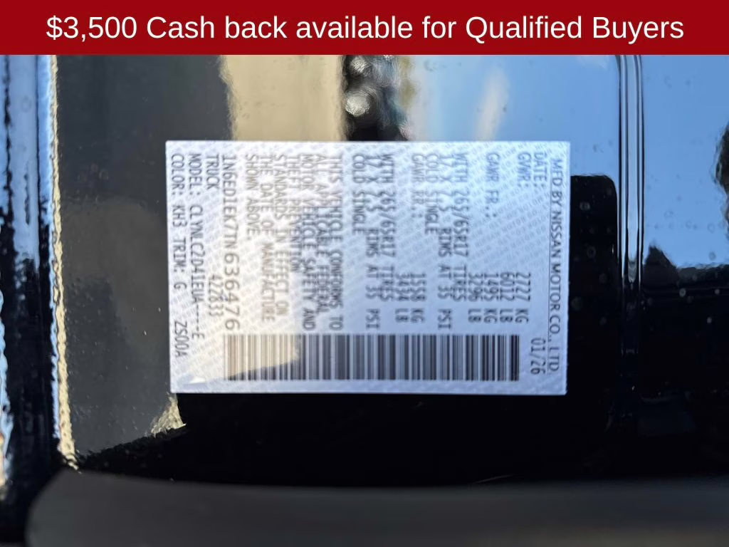 2026 Super Black Nissan Frontier SV 4X4 Truck