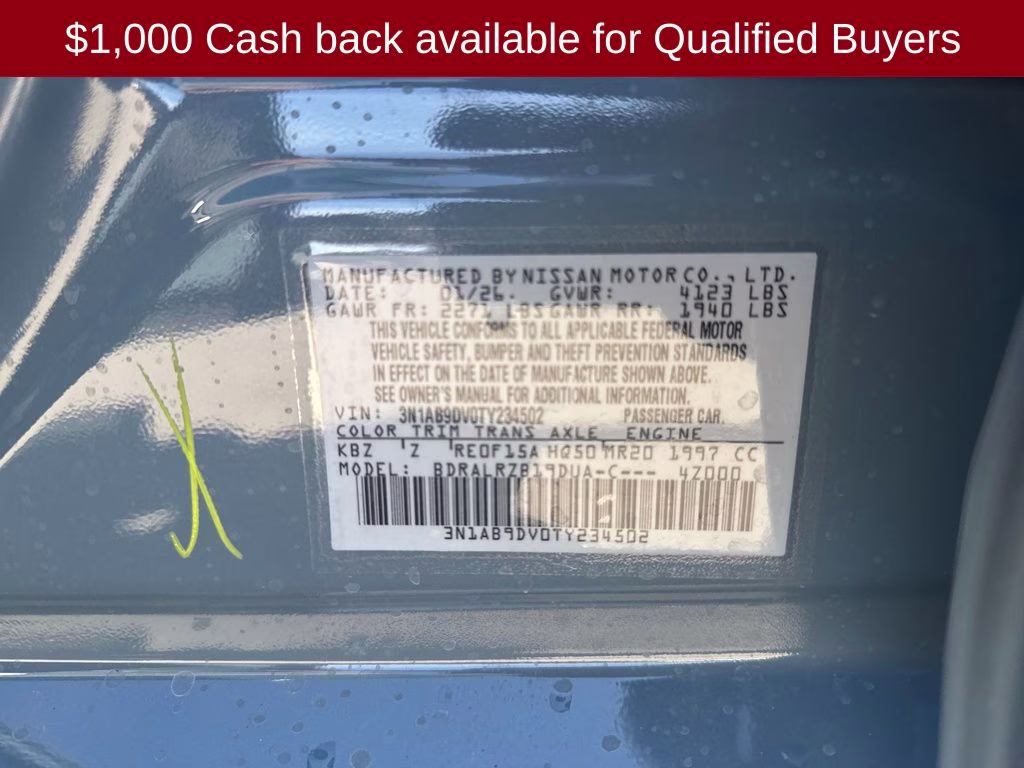 2026 Atlantic Gray Metallic Nissan Sentra SR FWD Sedan