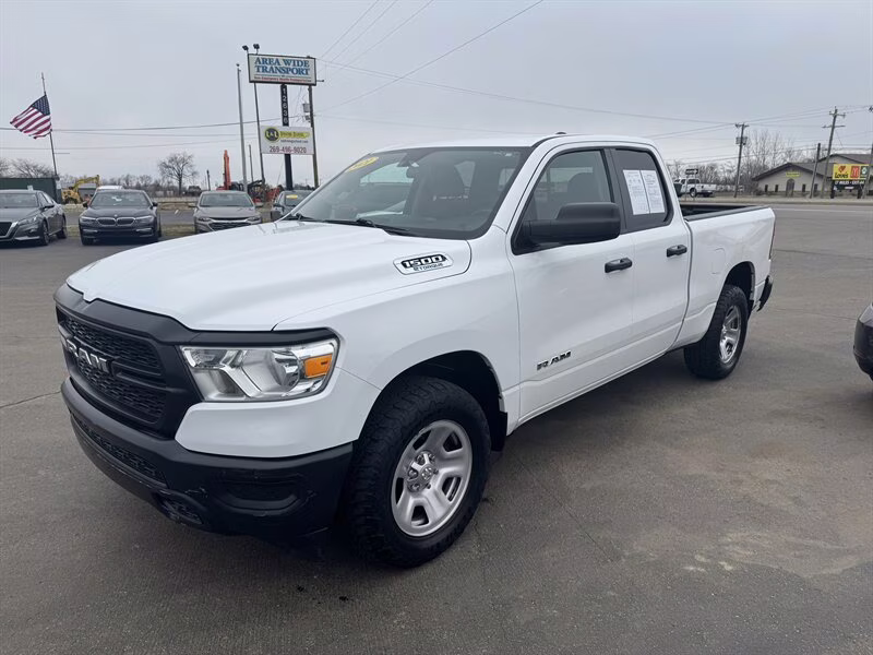 2021 Bright White Clear Coat Ram 1500 Tradesman 4X4 Truck