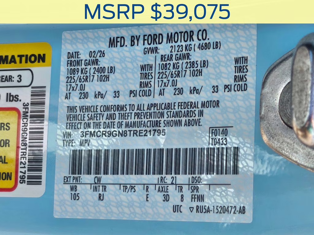 2026 Robins Egg Blue Ford Bronco Sport Heritage 4X4 SUV