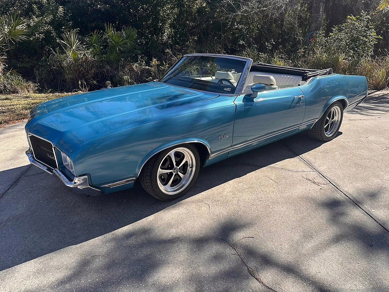 1971 Blue Oldmobile Cutlass 455 Factory A/C Convertible