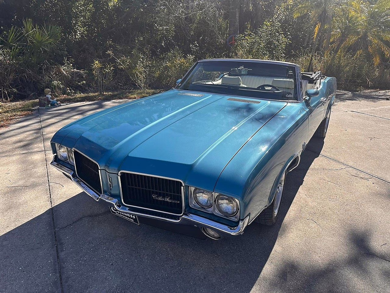 1971 Blue Oldmobile Cutlass 455 Factory A/C Convertible