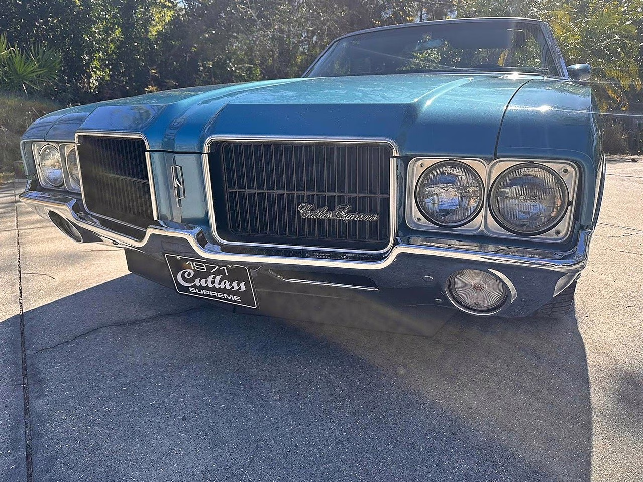 1971 Blue Oldmobile Cutlass 455 Factory A/C Convertible