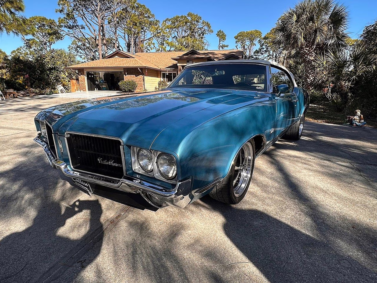 1971 Blue Oldmobile Cutlass 455 Factory A/C Convertible