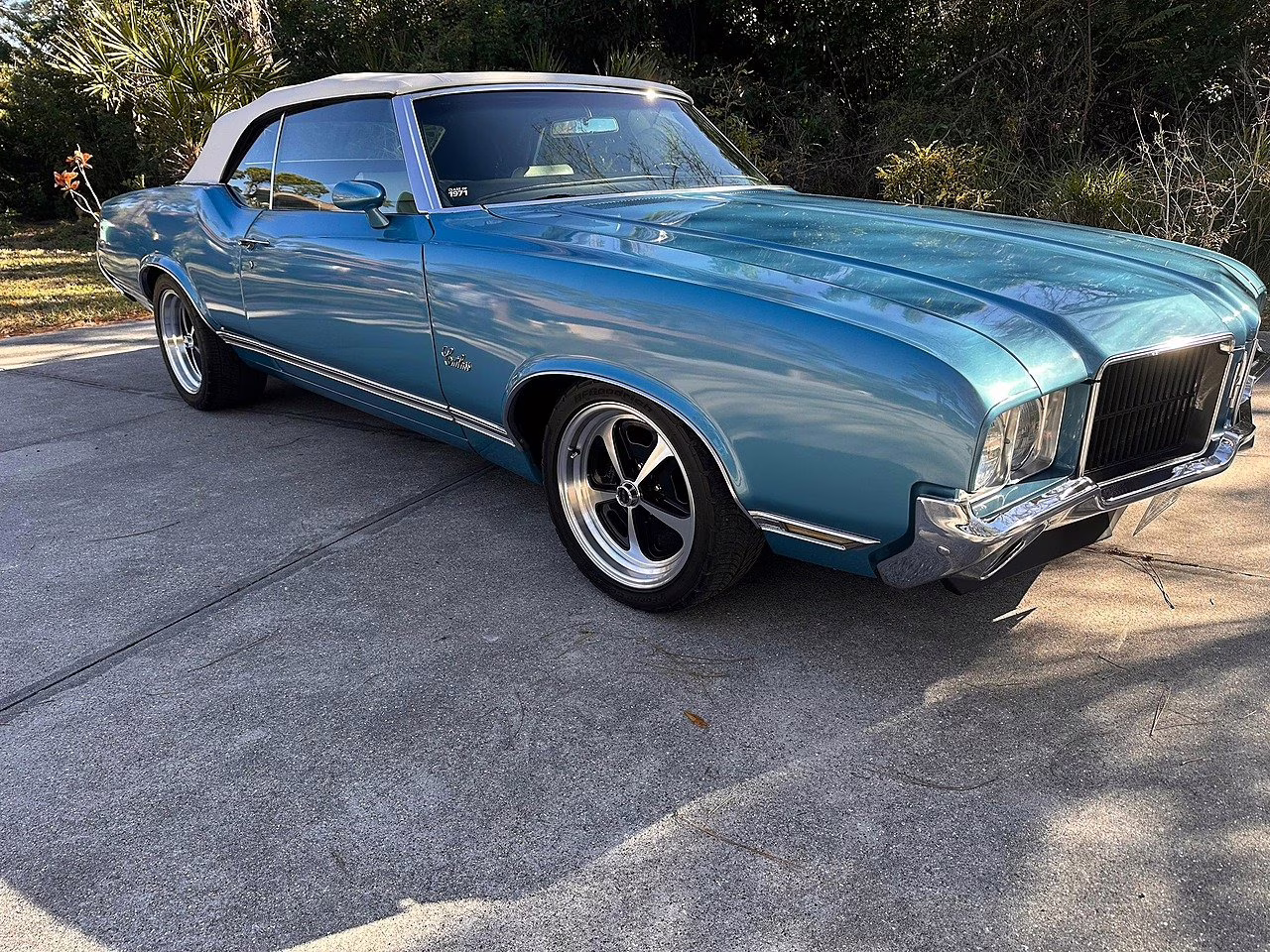 1971 Blue Oldmobile Cutlass 455 Factory A/C Convertible