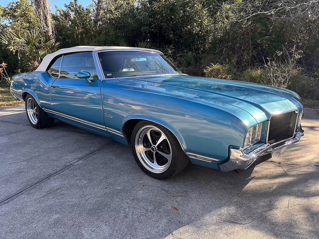 1971 Blue Oldmobile Cutlass 455 Factory A/C Convertible